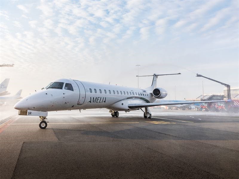 Welcoming of the first Amelia aircraft at Amsterdam Airport Schiphol.
