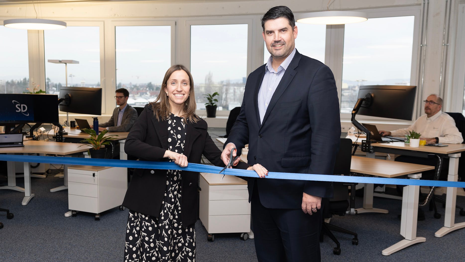 Anna Montanuy, SD Regional Director Europe and Dave Falberg, SD Vice President International, officially open the new Basel office.