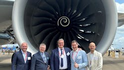 Left to right: Shannon Leahy (Trade + Investment Queensland), Stephen Forshaw (Airbus), Ed Mason (Jet Zero Australia), St&eacute;phane Thion (LanzaJet), Flyn van Ewijk (LanzaJet)