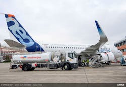 A319neo flight test aircraft refueled with Sustainable Aviation Fuel