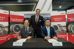 Liu Weibin, Vice President, Hainan Airlines (left), Dana Stephenson, Vice President, Aftermarket, Advanced Structures, Collins Aerospace (centre) and Cheam Hing Gee, General Manager, Asia MRO, Advanced Structures, Collins Aerospace (right) Liu Weibin, Vice President, Hainan Airlines (left), Dana Stephenson, Vice President, Aftermarket, Advanced Structures, Collins Aerospace (centre) and Cheam Hing Gee, General Manager, Asia MRO, Advanced Structures, Collins Aerospace (right)