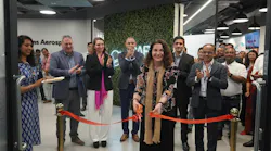 Collins Aerospace Chief Information Officer (CIO) Mona Bates cuts the ribbon during the inauguration of the India Digital Technology Center in Bengaluru.