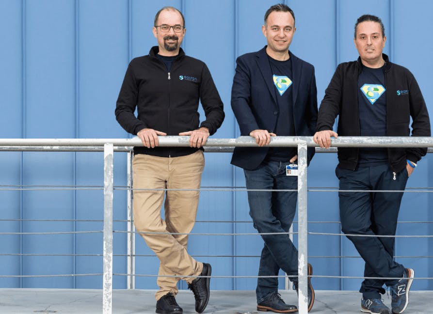 From left to right, the founders of Eatron Technologies, Can Kurtulus (CTO), Dr Umut Genc (CEO) and Amedeo Bianchimano (CCO).