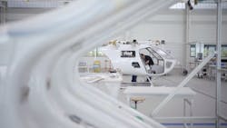 Volocopter aircraft in its final assembly phase Volocopter aircraft in its final assembly phase