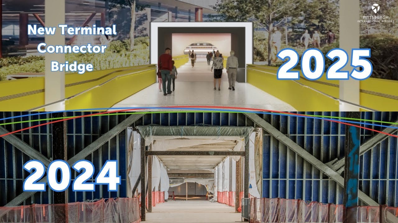 Inside the Connector Bridge at PIT's New Terminal
