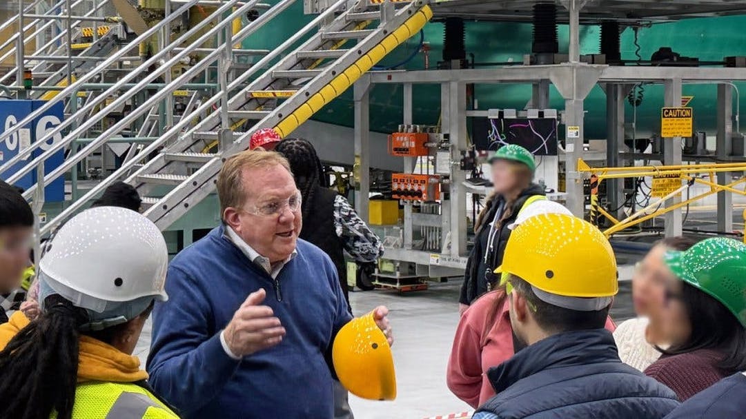 Stan Deal, Boeing Commercial Airplanes President and CEO, speaks with employees Jan. 25 at the Quality Stand Down in Renton, Washington.
