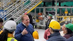 Stan Deal, Boeing Commercial Airplanes President and CEO, speaks with employees Jan. 25 at the Quality Stand Down in Renton, Washington.