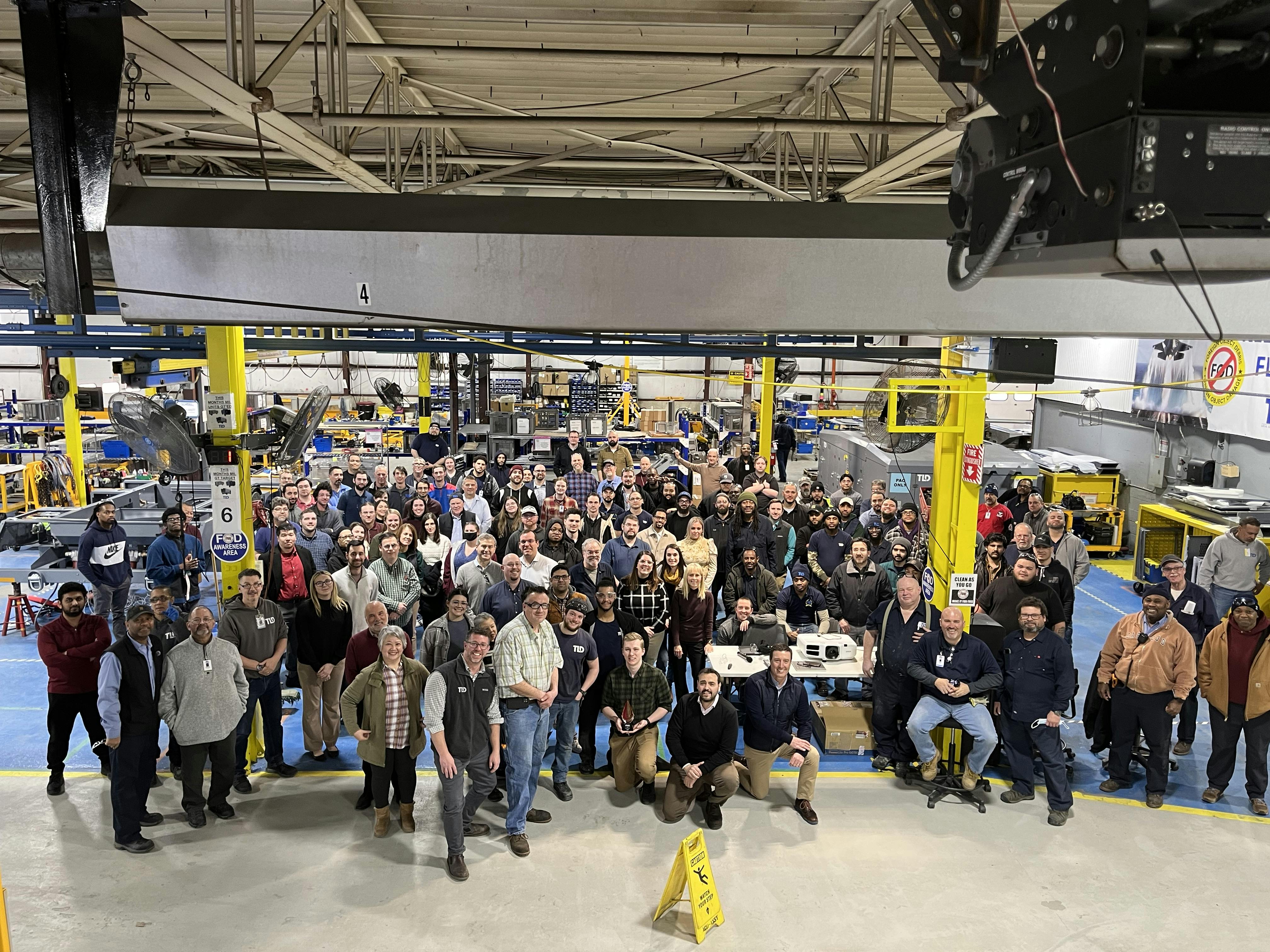 Employees at TLD's Windsor, Connecticut, location celebrated being named Product Leader of the Year.