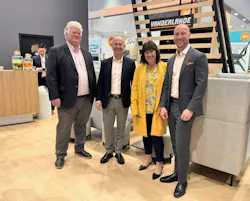From left to right: Nick Porter, President, North America, Vanderlande; Simon Gandy, Executive Vice President and Chief Operating Officer, The New Terminal One at JFK; Marisa Von Wieding, VP Operations, The New Terminal One at JFK; Jonah Thompson, Account Executive, Vanderlande From left to right: Nick Porter, President, North America, Vanderlande; Simon Gandy, Executive Vice President and Chief Operating Officer, The New Terminal One at JFK; Marisa Von Wieding, VP Operations, The New Terminal One at JFK; Jonah Thompson, Account Executive, Vanderlande