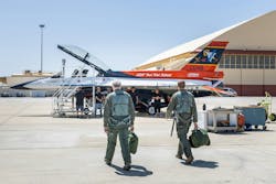 Secretary of the Air Force Frank Kendall prepares to fly in the X-62 VISTA during a visit to Edwards Air Force Base, Calif., May 2, 2024. Secretary of the Air Force Frank Kendall prepares to fly in the X-62 VISTA during a visit to Edwards Air Force Base, Calif., May 2, 2024.