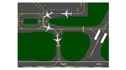 At Montgomery Regional Airport, the FAA identified two “hotspots”, or areas with a potential risk of runway incursion or collision exists. The airport designers worked with FAA to ensure pilots must make a conscious turn and enhanced lighting and signage in this area to heighten situational assessment. Upon completion of the project, the geometry was no longer listed as a hotspot. At Montgomery Regional Airport, the FAA identified two “hotspots”, or areas with a potential risk of runway incursion or collision exists. The airport designers worked with FAA to ensure pilots must make a conscious turn and enhanced lighting and signage in this area to heighten situational assessment. Upon completion of the project, the geometry was no longer listed as a hotspot.