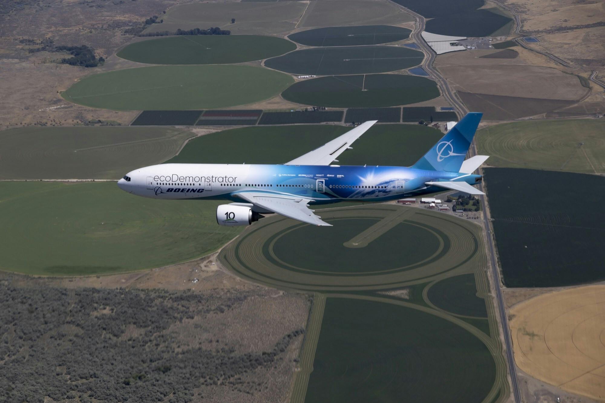 The Boeing ecoDemonstrator will test 36 technologies in the third year of testing on a 777-200ER (Extended Range).