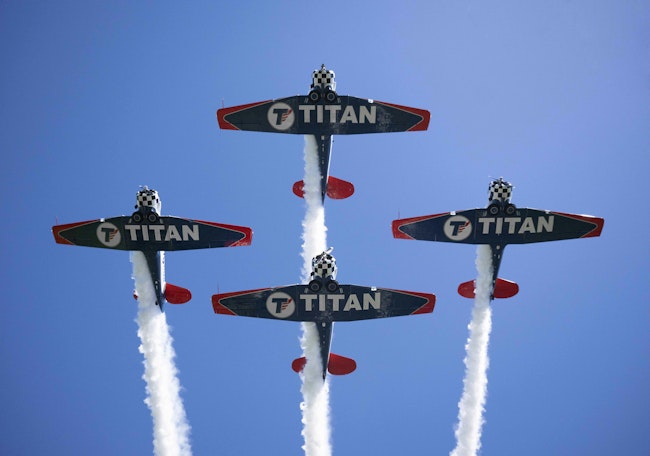 The Titan Acrobatic team in full flight