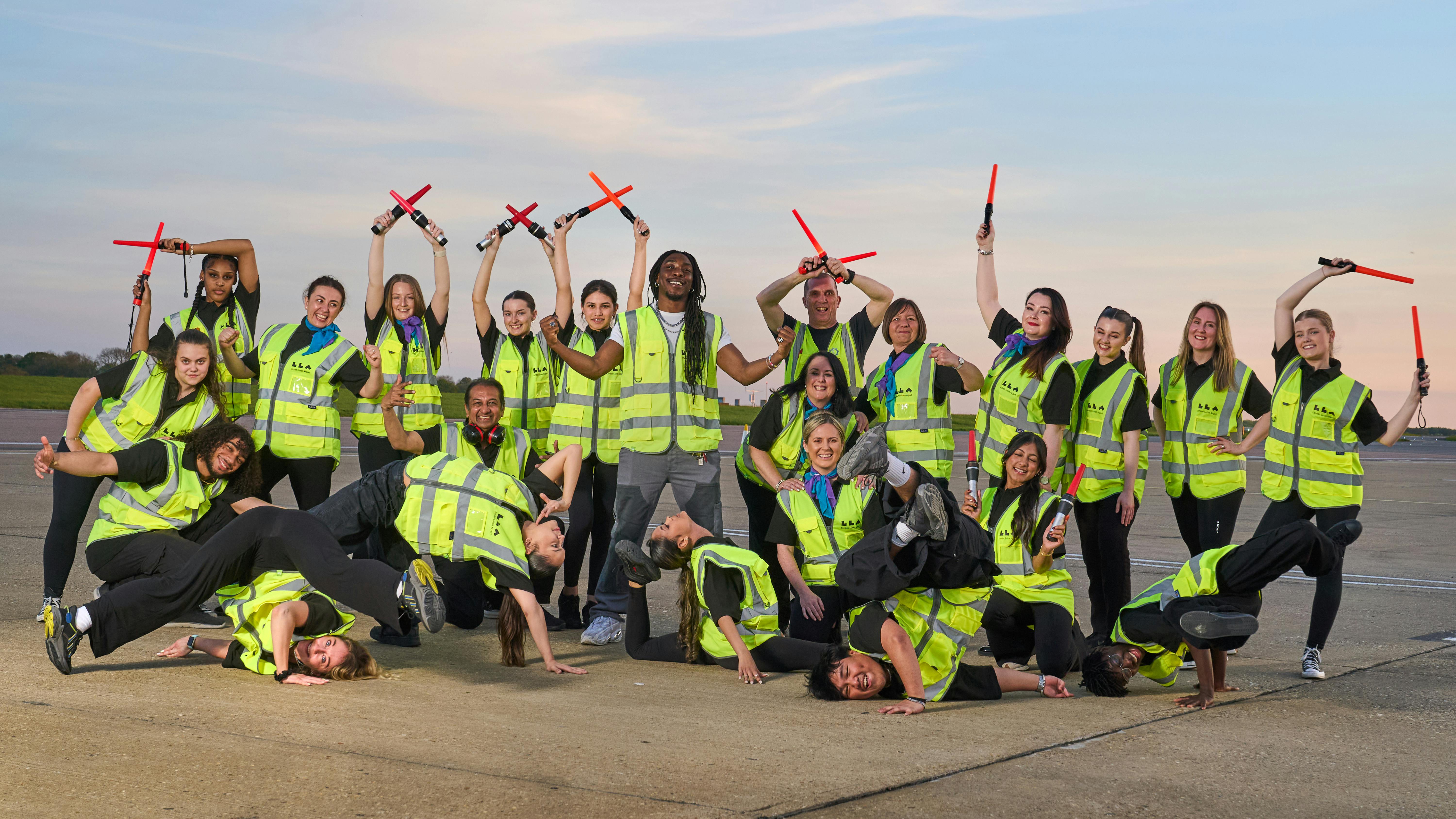 Employees from across London Luton Airport joined forces with local performers to 'signal' the start of the much-anticipated Radio 1&rsquo;s Big Weekend (R1BW) in May.