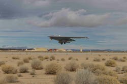 A B-21 Raider conducts ground testing, taxiing and flying operations at Edwards Air Force Base, Calif., where it continues to make progress toward becoming the backbone of the U.S. Air Force bomber fleet. The B-21 will possess the range, access and payload to penetrate the most highly-contested threat environments and hold any target around the globe at risk. The B-21 program is on track to deliver aircraft in the mid-2020s to Ellsworth AFB, South Dakota, which will be the first B-21 main operating base and location for the B-21 formal training unit. A B-21 Raider conducts ground testing, taxiing and flying operations at Edwards Air Force Base, Calif., where it continues to make progress toward becoming the backbone of the U.S. Air Force bomber fleet. The B-21 will possess the range, access and payload to penetrate the most highly-contested threat environments and hold any target around the globe at risk. The B-21 program is on track to deliver aircraft in the mid-2020s to Ellsworth AFB, South Dakota, which will be the first B-21 main operating base and location for the B-21 formal training unit.