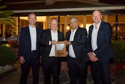 Frank Bauer, CFO, Labor Director of Lufthansa Cargo, Michael Blaufuss, SVP Global StarBroker, DHL Global Forwarding, Ashwin Bhat, CEO of Lufthansa Cargo, and Dietmar Focke, COO of Lufthansa Cargo Frank Bauer, CFO, Labor Director of Lufthansa Cargo, Michael Blaufuss, SVP Global StarBroker, DHL Global Forwarding, Ashwin Bhat, CEO of Lufthansa Cargo, and Dietmar Focke, COO of Lufthansa Cargo