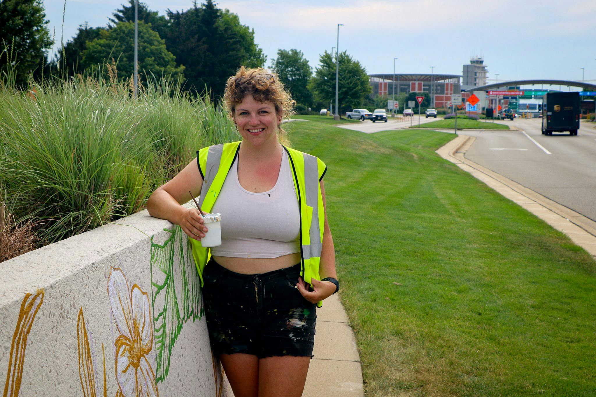 Dania Grevengoed has been selected to create 12 murals to greet guests driving to and from the Gerald R. Ford International Airport.