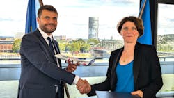 Florian Guillermet, Executive Director of EASA handing over the Type Certificate for the Airbus A321XLR to Isabelle Bloy, Airbus A321XLR Chief Engineer. Florian Guillermet, Executive Director of EASA handing over the Type Certificate for the Airbus A321XLR to Isabelle Bloy, Airbus A321XLR Chief Engineer.
