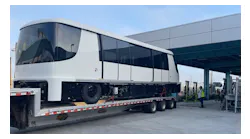 One of four final INNOVIA 300 APM cars arriving at Los Angeles International Airport.