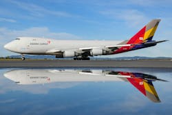 Asiana Airlines has been connecting Vienna with Incheon for 25 years, currently with six cargo flights per week with Boeing 747 aircraft Asiana Airlines has been connecting Vienna with Incheon for 25 years, currently with six cargo flights per week with Boeing 747 aircraft