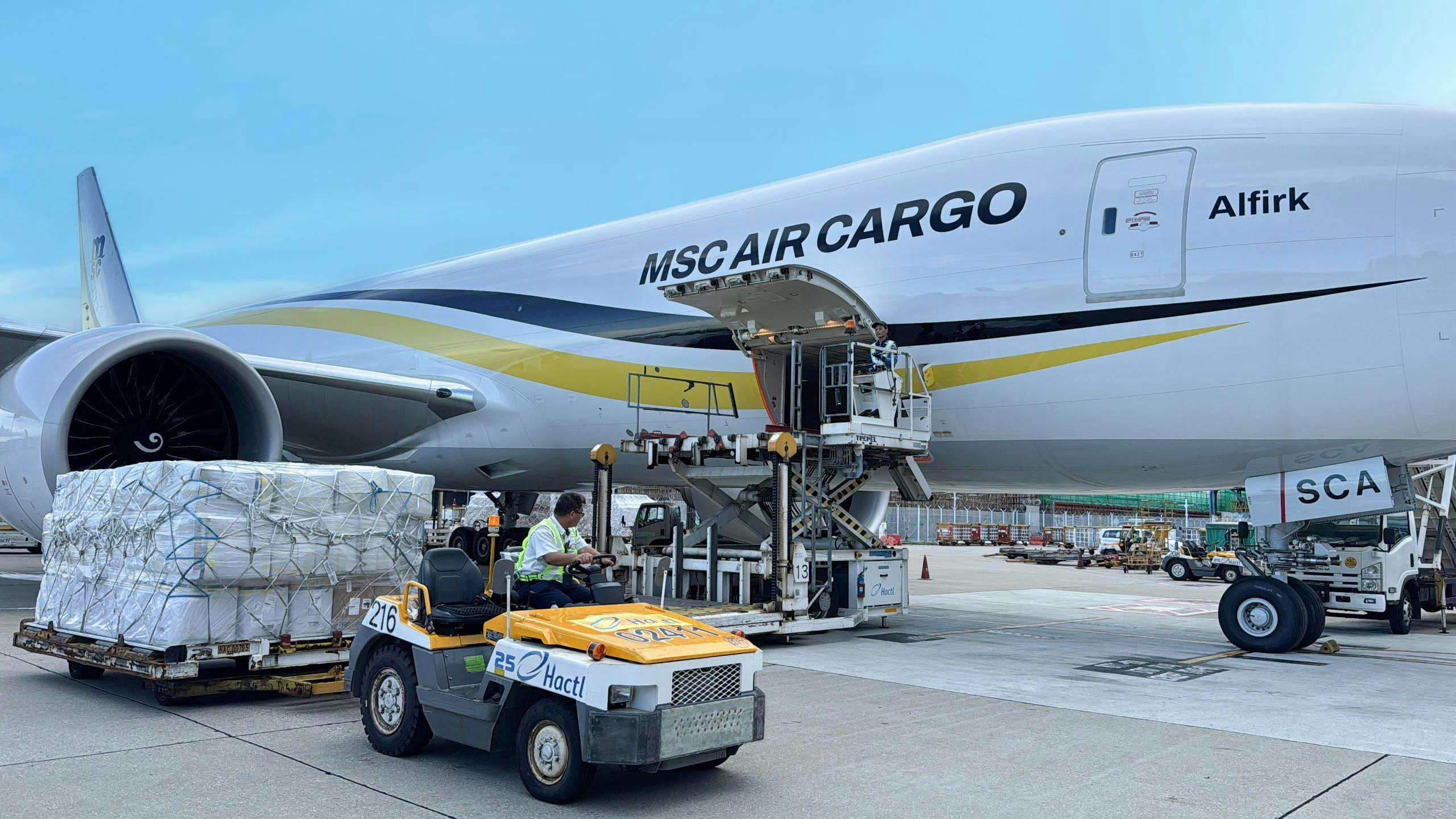 The first official flight of MSC Air Cargo, operated by MSC Air, arrived in Hong Kong in early September.