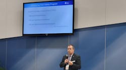 Terry Yeomans addresses attendees at NBAA-BACE Terry Yeomans addresses attendees at NBAA-BACE