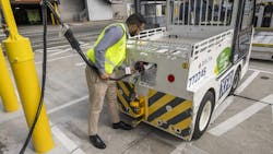 The Port Authority, the New York Power Authority (NYPA) and the New York State Department of Environmental Conservation (NYSDEC) announced the installation of eight charging stations for electric ground support equipment at John F. Kennedy International Airport (JFK). The dual-port chargers can power up to 16 Delta Air Lines’ electric ground support vehicles at the same time, including baggage tugs, airplane tow tractors, and other airside equipment. The Port Authority, the New York Power Authority (NYPA) and the New York State Department of Environmental Conservation (NYSDEC) announced the installation of eight charging stations for electric ground support equipment at John F. Kennedy International Airport (JFK). The dual-port chargers can power up to 16 Delta Air Lines’ electric ground support vehicles at the same time, including baggage tugs, airplane tow tractors, and other airside equipment.