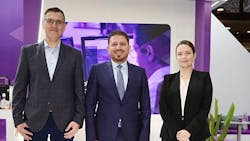 From left, Tomasz Pazdej - co-owner at Leon, Mohammed Husary - founder and executive president at UAS, Anna Fiedoruk - sales specialist at Leon From left, Tomasz Pazdej - co-owner at Leon, Mohammed Husary - founder and executive president at UAS, Anna Fiedoruk - sales specialist at Leon