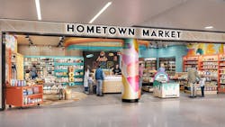 A rendering shows the unique visual design for the Hometown Market proposed for Terminal 2.