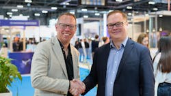 Co-CEO and Founder of Copenhagen Optimization Kasper Hounsgaard with Steve Tukavkin, VP IT & Digital at JFKIAT.