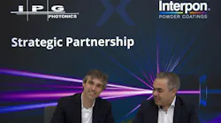 Pictured at the official signing ceremony to finalize the partnership are Jorrit van Rijn, Marketing Director of AkzoNobel’s Powder Coatings business (left) and Andrey Mashkin, VP of Operations Europe and Managing Director of IPG Photonics (right).
