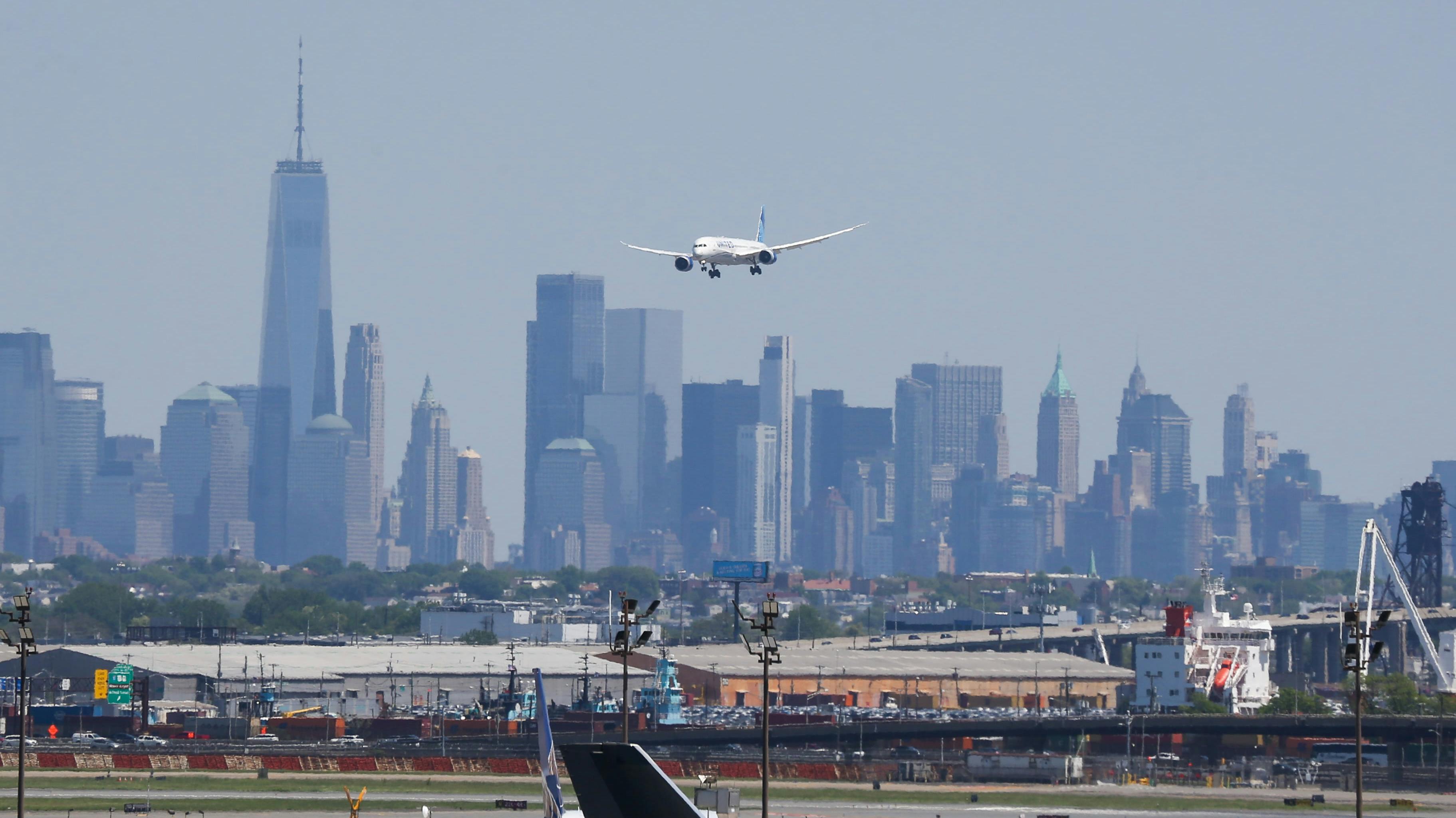 Planes at Newark Liberty International Airport in Newark, New Jersey on May 11, 2025.