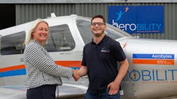 inter airport Europe's Syreeta Tranfield with Harvey Matthewson, Aerobility.