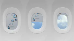 Three aircraft windows showcase Aerospace Technologies Group (ATG) window shades Three aircraft windows showcase Aerospace Technologies Group (ATG) window shades