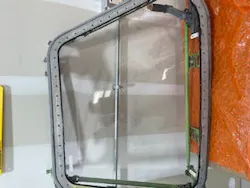 An Embraer 175 window after being reworked by Clear 4 Take Off. An Embraer 175 window after being reworked by Clear 4 Take Off.