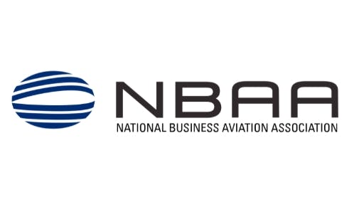 a blue sphere logo sits next to text that reads 'NBAA National Business Aviation Association'