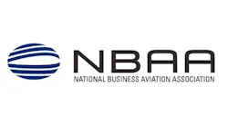 a blue sphere logo sits next to text that reads 'NBAA National Business Aviation Association'