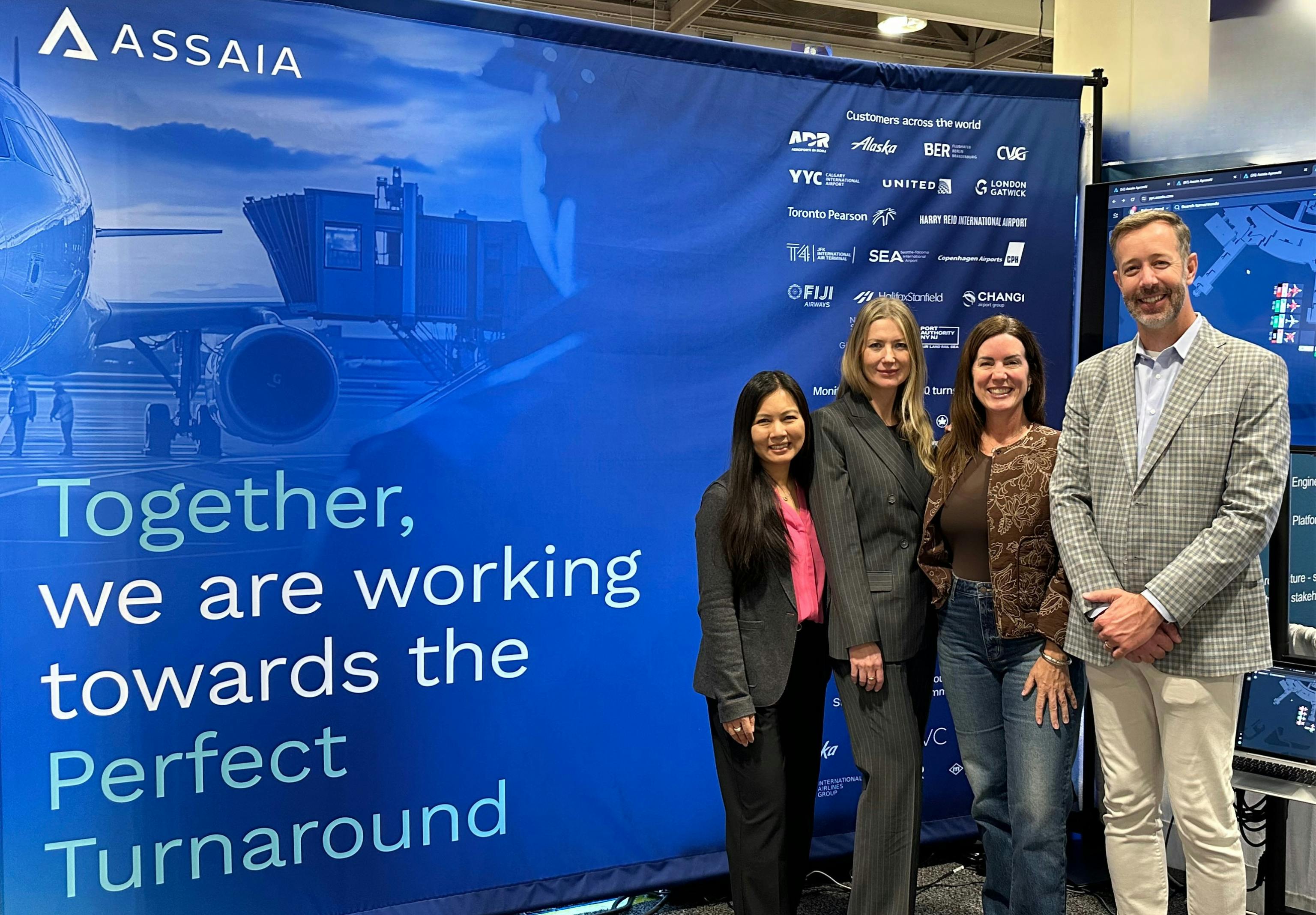 From L-R: Jen Pon, Chief Financial Officer, Natalia Sershun, Director, Supply Chain & Procurement, and Megan Gupton, Chief Information Officer, YYC Calgary International Airport, and Tim Toerber, President Americas, Assaia