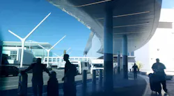 LOS ANGELES, CA - OCTOBER 29, 2025 -- Travelers are reflected in a Terminal 4 window at Los Angeles International Airport on October 29, 2025. This is the second day that air traffic controllers will not receive a paycheck due to the U.S. government shut down, even as controllers work mandatory overtime six days a week and 10 hours a day. (Genaro Molina/Los Angeles Times)