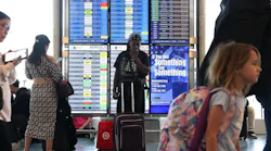 EL SEGUNDO, CA, NOVEMBER 7, 2025: Marsha Taulton, center, has an on-time flight home to Houston at LAX on Friday, November 7, 2025. (Christina House / Los Angeles Times)
