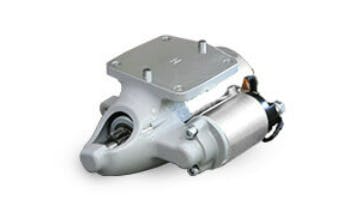 A close-up shot of a chrome metallic solenoid