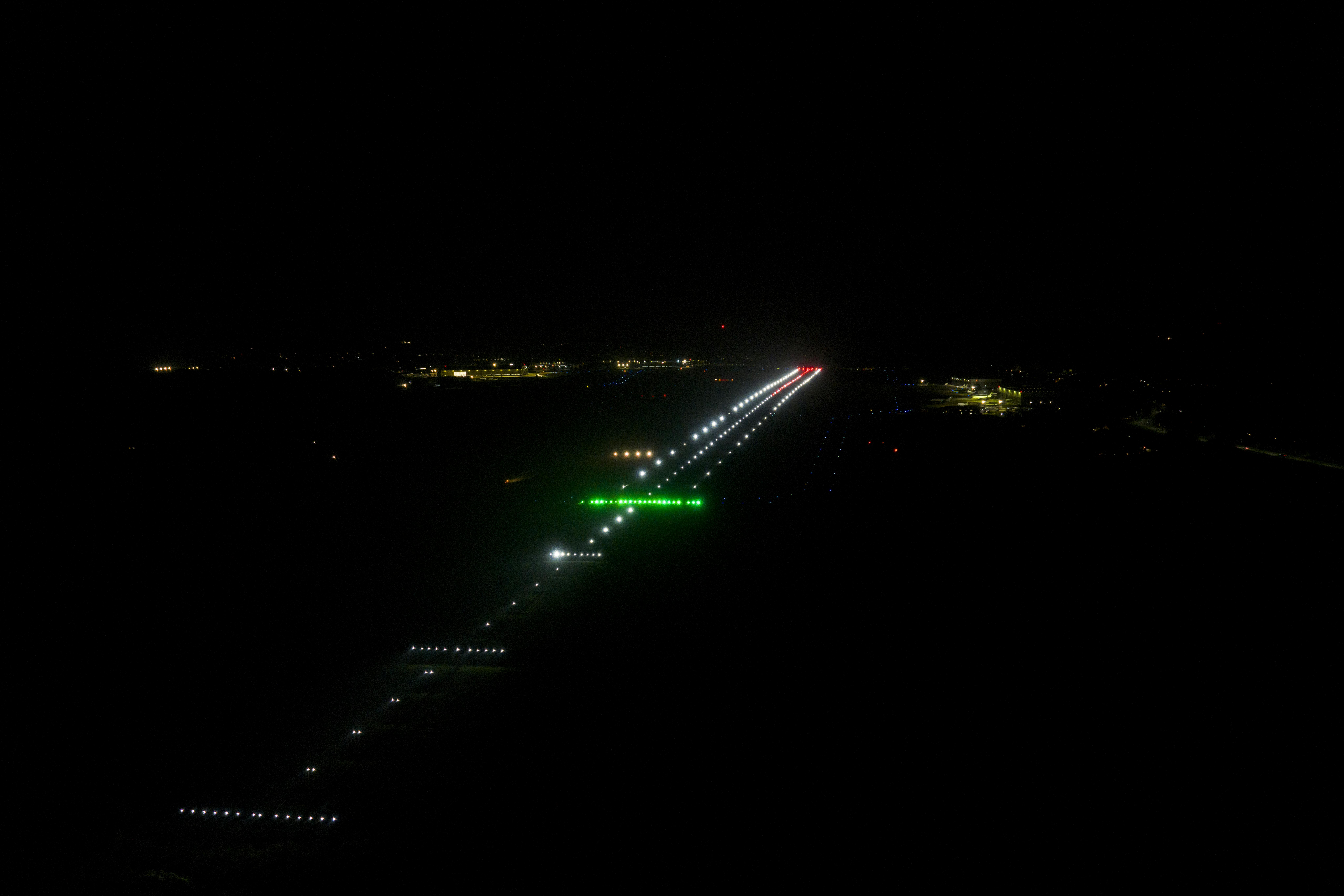 New advanced LED and centreline lighting on London Biggin Hill Airport's runway.