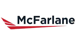 A red and black logo that reads, 'McFarlane Aviation'