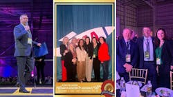 A set of three photos shows a man in a suit on stage speaking, a group of women standing over a sign that reads '2026 Oklahoma Women in Aviation Day' and three people in business attire standing near a table and smiling A set of three photos shows a man in a suit on stage speaking, a group of women standing over a sign that reads '2026 Oklahoma Women in Aviation Day' and three people in business attire standing near a table and smiling