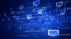 A graphic shows a blue background with icons of desktop computer screens and 1's and 0's