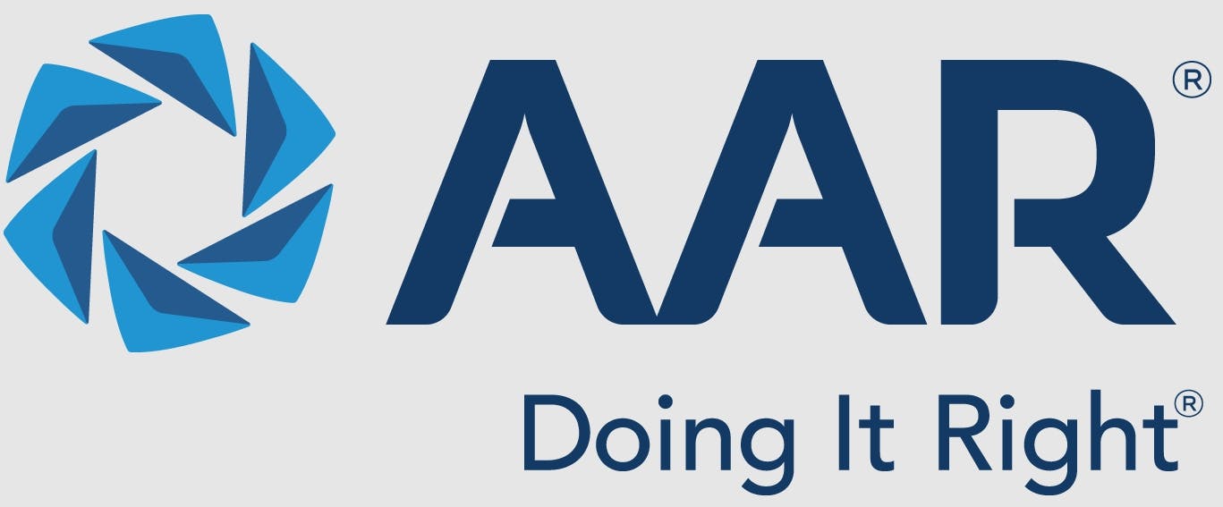A logo with a circle of blue lines and text that reads 'AAR Doing It Right'