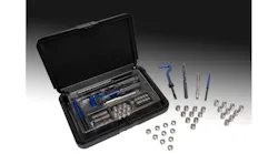 A black case containing a variety of metal coil inserts and tools