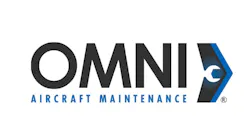 A logo featuring a blue arrow and white wrench with text that reads: Omni Aircraft Maintenance A logo featuring a blue arrow and white wrench with text that reads: Omni Aircraft Maintenance