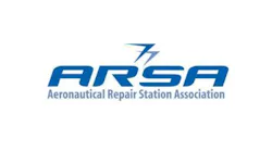 A blue logo with geometric lines and text that reads: Aeronautical Repair Station Association (ARSA)