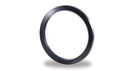 A black ring with ridges on the inside A black ring with ridges on the inside